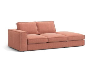 Canapea modulara rosie din textil pentru 3 persoane Pola Right Micadoni