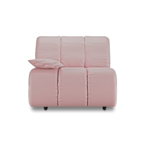 Canapea modulara roz din textil 98 cm Wave Low Wise Left HKliving