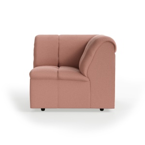 Canapea modulara roz prafuit din textil 98 cm Wave Corner HKliving