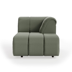 Canapea modulara verde army din textil 177 cm Wave Right HKliving