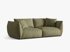 Canapea modulara verde deschis din textil pentru 4 persoane Chris Micadoni