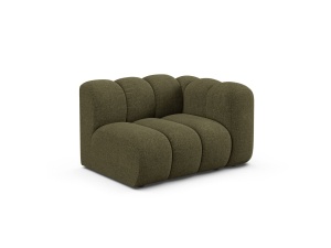 Canapea modulara verde din textil pentru 1 persoana Lupine Chenille Right Micadoni