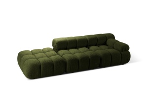 Canapea modulara verde din textil pentru 4 persoane Bellis Boucle Left Micadoni