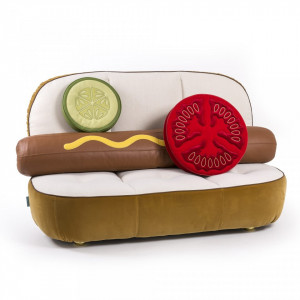 Canapea multicolora din poliester si lemn 188 cm Hot Dog Seletti
