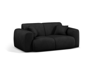 Canapea neagra din textil pentru 2 persoane Molino Chenile Micadoni