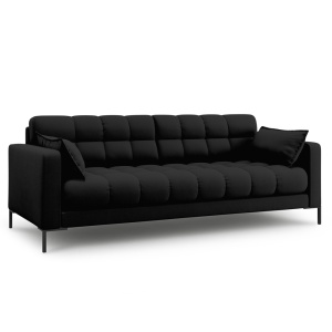 Canapea neagra din textil pentru 4 persoane Mamaia Black Micadoni