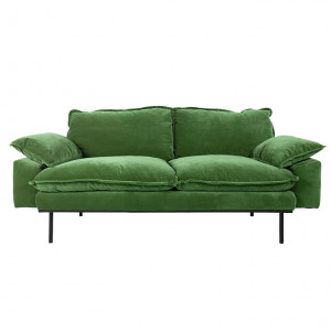 Canapea verde din catifea pentru 2 persoane Retro Royal HKliving