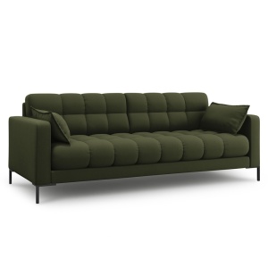 Canapea verde din textil pentru 4 persoane Mamaia Black Micadoni