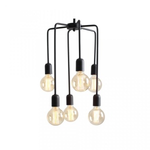 Candelabru negru din metal cu 6 becuri Vanwerk Tall Custom Form