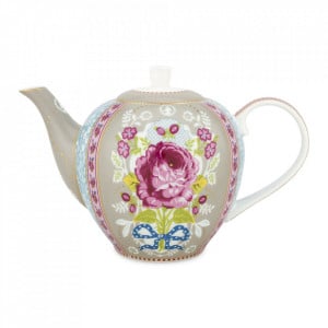 Ceainic multicolor din portelan 1,6 L Floral Khaki Pip Studio