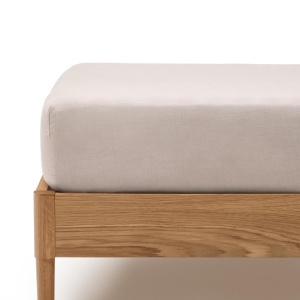 Cearsaf ecru din fibre naturale 160x220 cm Simmel Kave Home