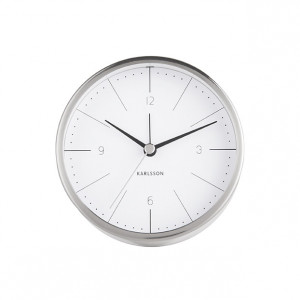 Ceas de masa rotund gri/alb din otel 10 cm Gabbs Present Time