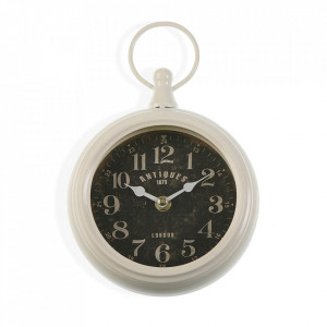 Ceas de perete rotund alb din metal 16x23 cm Monique Versa Home