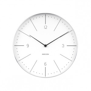 Ceas de perete rotund gri/alb din otel 28 cm Sheridan Present Time