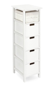 Comoda alba din lemn 26 cm Leonie Tall Bizzotto