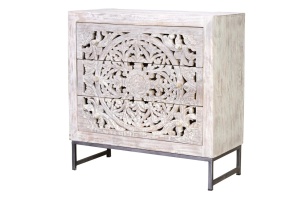 Comoda alba/gri din lemn 80 cm Mykonos Giner y Colomer