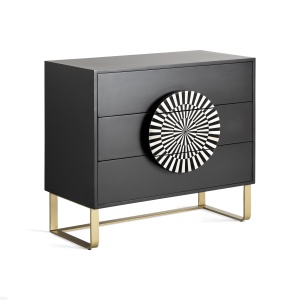 Comoda alba/neagra din metal 90 cm Gatsby Vical Home