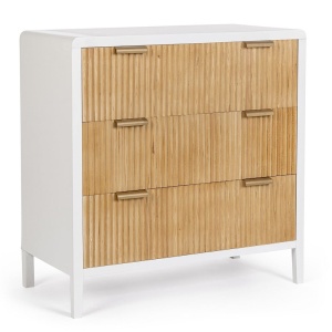 Comoda din lemn alb/maro 80 cm Charley Bizzotto