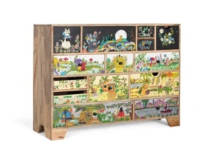 Comoda multicolora din lemn 120 cm Solin Giner y Colomer