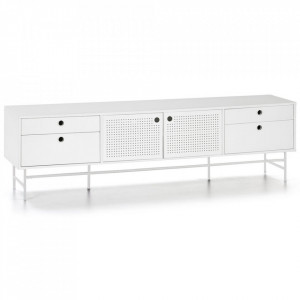 Comoda TV alba din metal 180 cm Punto Teulat