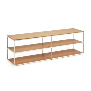 Comoda TV alba/maro din metal 160 cm Yoana Kave Home