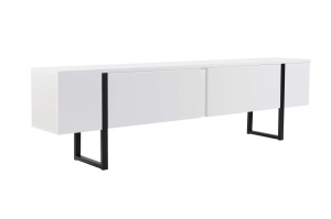 Comoda TV alba/neagra 180 cm Serenity Nordure