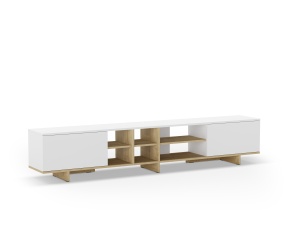 Comoda TV alba/neagra 230 cm Cequoia The Home Collection