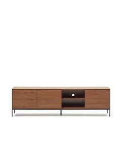Comoda TV maro din metal 195 cm Vedrana Walnut Three Kave Home
