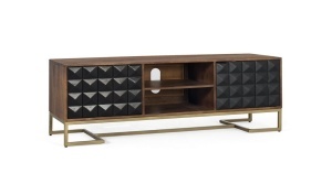Comoda TV maro/neagra din lemn 150 cm Onyx Giner y Colomer