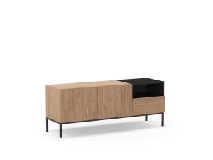 Comoda TV maro/neagra din metal 140 cm Cailin The Home Collection