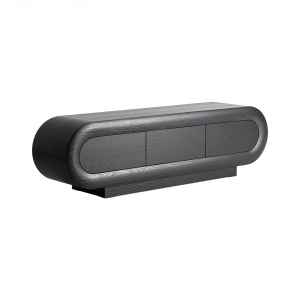 Comoda TV neagra din lemn 200 cm Chamonix Vical Home