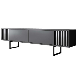 Comoda TV neagra/gri antracit 180 cm Chrome Line The Home Collection