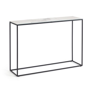 Consola alba/neagra din ceramica 110 cm Rewena Kave Home