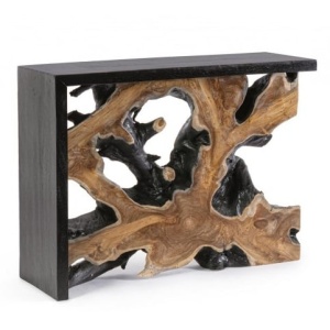 Consola din lemn maro/negru100 cm Sherwood Bizzotto