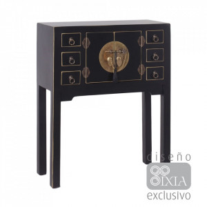 Consola neagra din MDF 63 cm Matrika The Home Collection