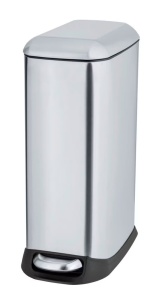 Cos de gunoi argintiu din metal 20 L Easy Close Satin Wenko