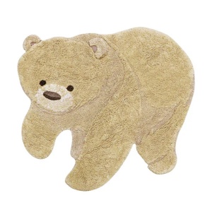 Covor pentru copii bej/galben miere din bumbac 120x122 cm Bear Lorena Canals