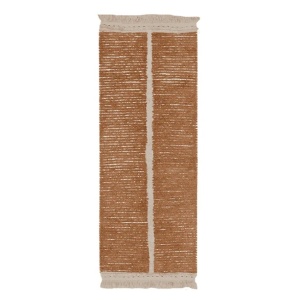 Covor pentru copii maro/crem din bumbac 80x230 cm Duetto Reversible Lorena Canals