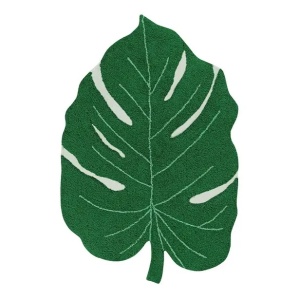 Covor pentru copii verde din bumbac 120x160 cm Monstera Leaf Lorena Canals