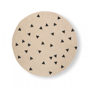 Covor rotund din fibre naturale 100 cm Black Triangles Ferm Living