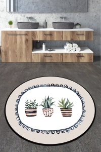 Covoras de baie multicolor din fibre sintetice 100 cm Guipure Circle Djt The Home Collection