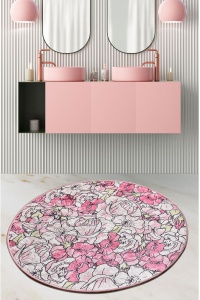 Covoras de baie multicolor din fibre sintetice 200 cm Rosa The Home Collection
