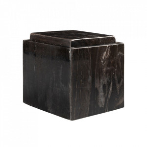 Cutie cu capac neagra din lemn pietrificat Gorber Versmissen