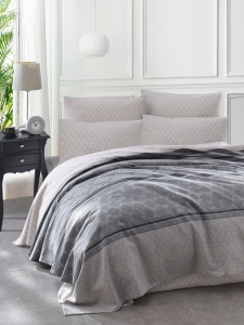 Cuvertura gri din bumbac 200x235 cm Creative Double The Home Collection