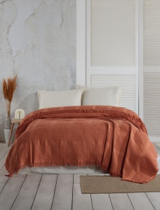 Cuvertura rosie din bumbac 220x240 cm Sirius Double The Home Collection