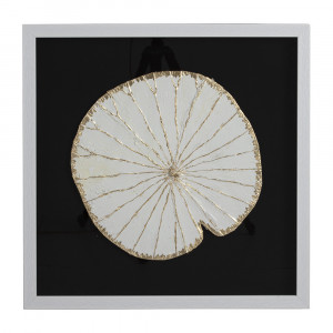 Decoratiune de perete alba/aurie din lemn 60x60 cm Mauray Thai Natura