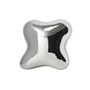 Decoratiune de perete argintie din sticla 28x29 cm Orb HKliving