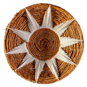 Decoratiune de perete maro/alb din fibre naturale 40 cm Aslei Thai Natura