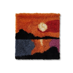 Decoratiune de perete multicolora din fibre naturale 120x120 cm Sunset HKliving