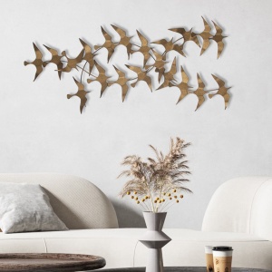 Decoratiune de perete multicolora din metal 50x112 cm Hykea The Home Collection